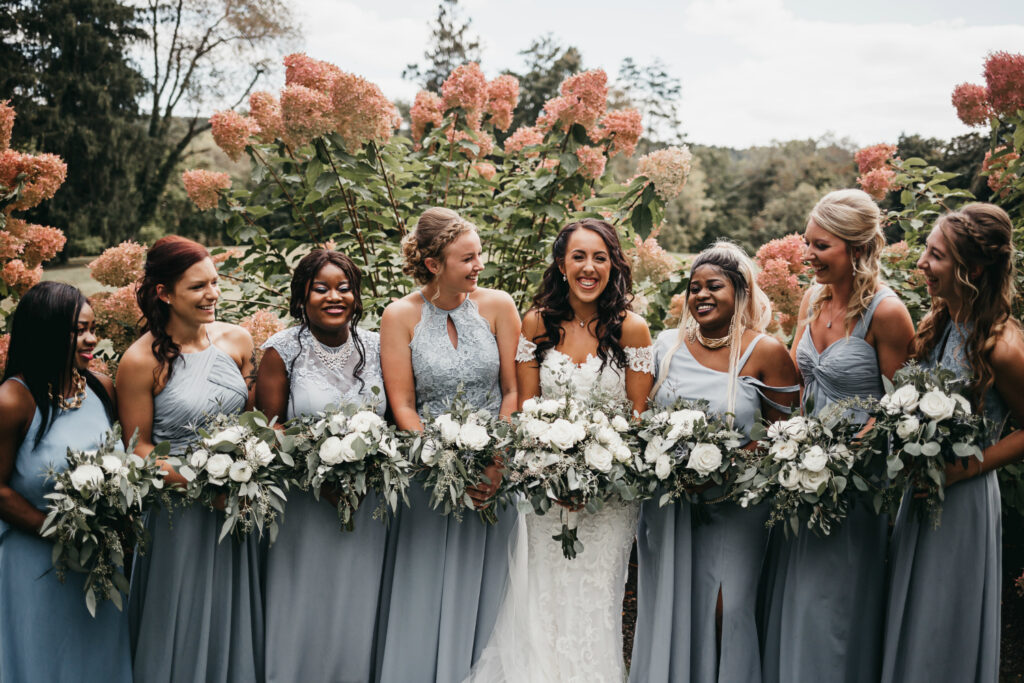 Bride and bridesmaid wedding flowers
